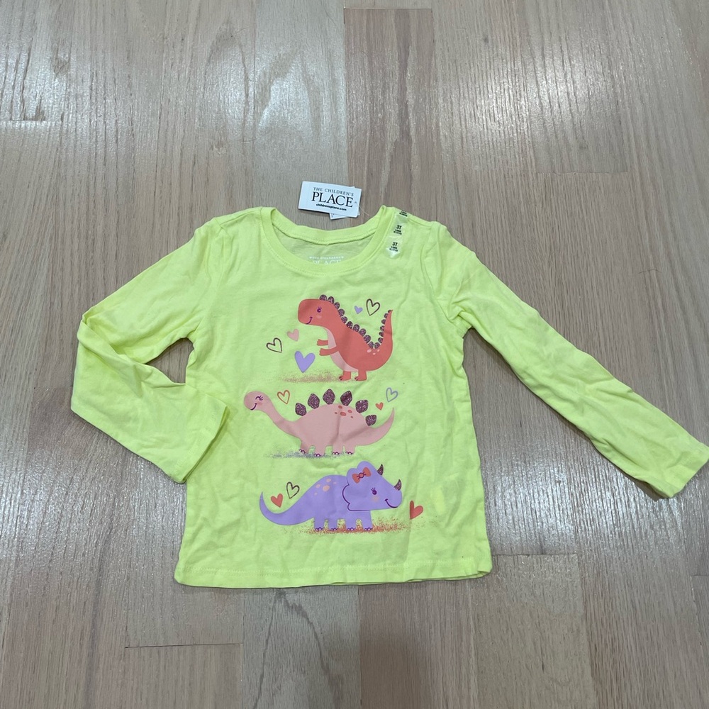 The Children's Place Yellow Dinosaur Long Sleeve Tee